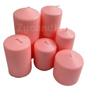 pink pillar candles (3)