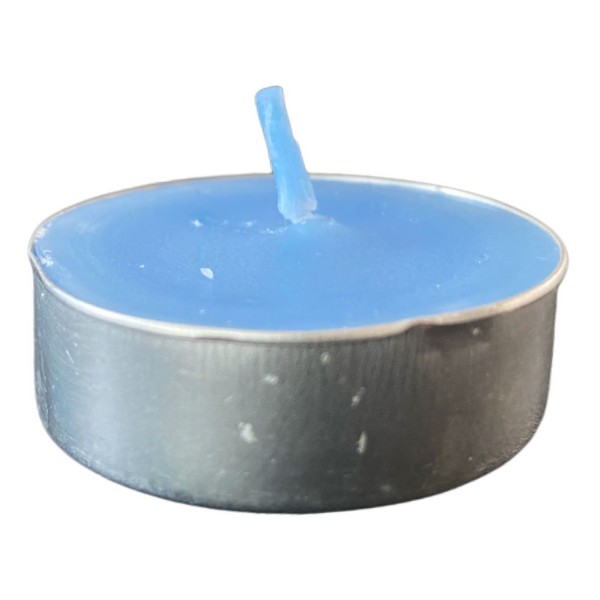 blue tea light candle