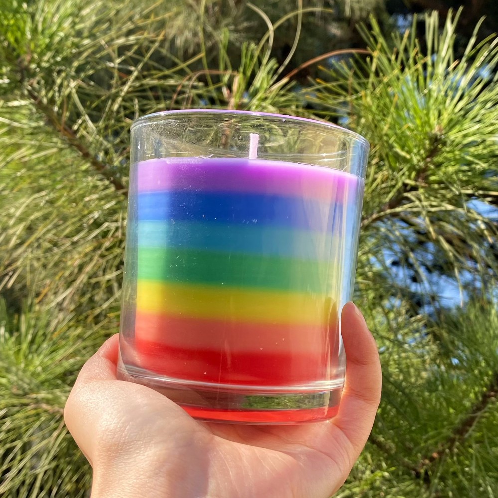 Premium handmade layered soy wax candle for gifts