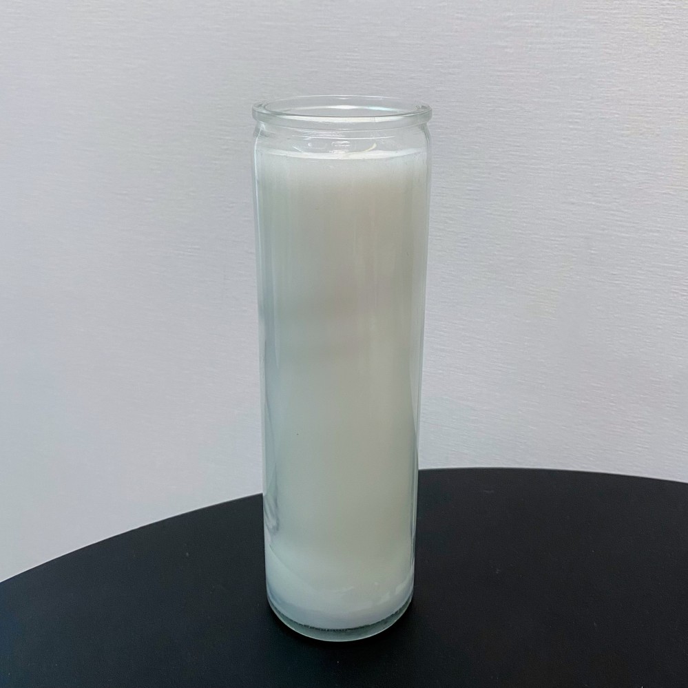 7-day glass jar candle with poured wax, long-burning devotional candle for altars and home decoration