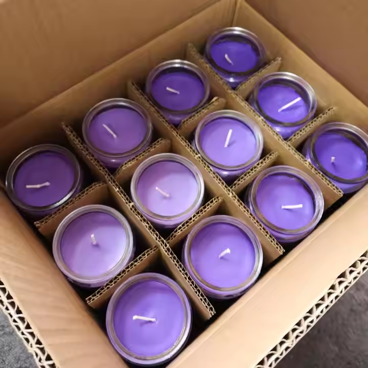 12pieces a carton classic glass jar candle