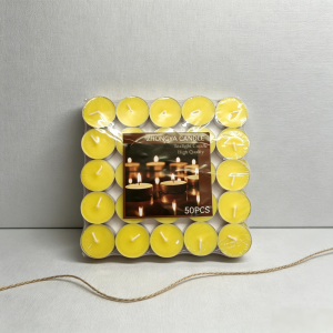 yellow tealight candle